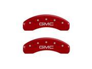 MGP CALIPER COVERS MGP34015SGMCRD SET OF 4 CALIPER COVERS FRONT AND REAR GMC RED SILVER CHARACTERS