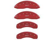 MGP CALIPER COVERS MGP55001SMGPRD SET OF 4 CALIPER COVERS FRONT AND REAR MGP RED SILVER CHARACTERS