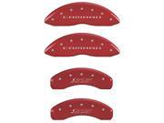 MGP CALIPER COVERS MGP14036SCS5RD SET OF 4 CALIPER COVERS FRONT GEN 5 CAMARO REAR GEN 5 SS RED SILVER CHARACTERS