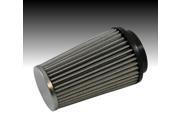 GREEN FILTER G512857 Air Filter rubber base stainless top; Cone Air Filter; 2.5 mounting inside diameter; 6 height; 4 outside diameter base; 3 outside diameter