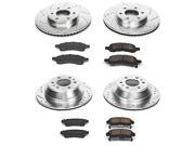 POWERSTOP PSBK1454 FRONT and REAR 1 CLICK BRAKE KIT W HARDWARE