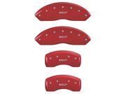 MGP CALIPER COVERS MGP16077SMGPRD SET OF 4 CALIPER COVERS FRONT AND REAR MGP RED SILVER CHARACTERS