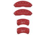 MGP CALIPER COVERS MGP10198SMGTRD SET OF 4 CALIPER COVERS FRONT MUSTANG REAR GT RED SILVER CHARACTERS