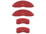 MGP CALIPER COVERS MGP56001SMGPRD SET OF 4 CALIPER COVERS FRONT AND REAR MGP RED SILVER CHARACTERS
