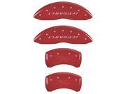 MGP CALIPER COVERS MGP12001SCHRRD SET OF 4 CALIPER COVERS FRONT CHARGER REAR RT RED SILVER CHARACTERS