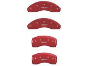 MGP CALIPER COVERS MGP20207SMGPRD SET OF 4 CALIPER COVERS FRONT AND REAR MGP RED SILVER CHARACTERS