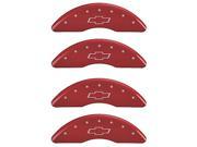 MGP CALIPER COVERS MGP14173SBOWRD SET OF 4 CALIPER COVERS FRONT AND REAR BOWTIE RED SILVER CHARACTERS