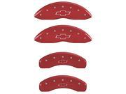 MGP CALIPER COVERS MGP14030SBOWRD SET OF 4 CALIPER COVERS FRONT AND REAR BOWTIE RED SILVER CHARACTERS