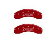 MGP CALIPER COVERS MGP14033SCR5RD SET OF 4 CALIPER COVERS FRONT GEN 5 CAMARO REAR GEN 5 RS RED SILVER CHARACTERS