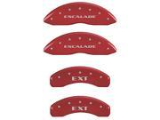 MGP CALIPER COVERS MGP35015SEXTRD SET OF 4 CALIPER COVERS FRONT ESCALADE REAR EXT RED SILVER CHARACTERS