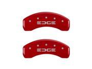 MGP CALIPER COVERS MGP10119SEDGRD SET OF 4 CALIPER COVERS FRONT AND REAR EDGE RED SILVER CHARACTERS