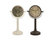 BENZARA 92254 Attractive Metal Table Clock Assorted 2