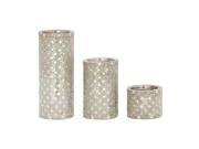 BENZARA 42139 Fascinating Set of Three Metal Mosaic Candle holders