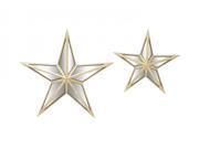 Mtl Mirr Wall Star Set Of 2 15 Inches 21 Inches Width