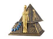Egyptian Goddess Isis Pyramid Treasure Box Sculpture