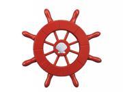 HANDCRAFTED MODEL SHIPS SW 6 106 seashell NH Red Decorative Ship Wheel With Seashell 6