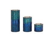 BENZARA 42138 Sassy Set of Three Metal Mosaic Candle holders