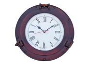 HANDCRAFTED MODEL SHIPS WC 1445 12 AC Antique Copper Deluxe Class Porthole Clock 12