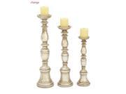 BENZARA 62486 Decorative PS Silver Candle Holder Set Of 3
