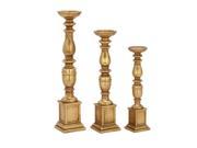 BENZARA 62491 Exclusive PS Gold Candle Holder Set Of 3
