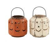 Cer Fall Lantern 2 Asst 7 Inches Width 10 Inches Height