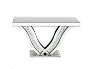 BENZARA ETD EN112453 Classy and Modern Wood and Mirrored Console Table