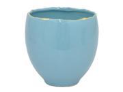 BENZARA HRT 62984 Benzara 62984 5.75 Blue and Golden Ceramic Planter