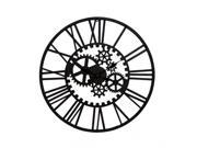 BENZARA 52569 Mesmerizing Metal Black Gear Clock
