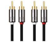 Calrad Electronics High Grade 2 RCA Plugs to 2 RCA Plugs Gold Plated Plugs. 10 Ft. Long