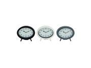 BENZARA 92269 Metal Table Clock 3 Assorted 8 W 7 H