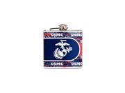 GREAT AMERICAN PRODUCTS HFWM21270 MARINES HIP FLASK SS W HINGED SCREW CAP