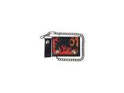 HOT LEATHERS WLB1003 CHAIN WALLET FLAMES