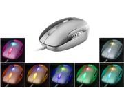 UtechSmart Neptune 7 Color Light Cycle High Precision Gaming Mouse with 800 to 2400 DPI 6 Buttons Chrome Coated Plastic Silver