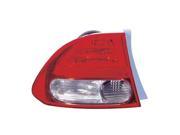 Replacement TYC 11 6166 91 1 Driver Side Tail Light For 09 10 Honda Civic