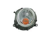 Replacement TYC 20 6887 00 1 Passenger Side Headlight For 07 09 Mini Cooper