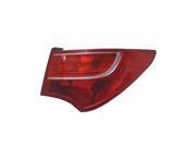 Replacement TYC 11 6537 00 Passenger Side Tail Light For 2013 Hyundai Santa Fe