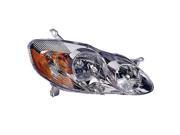 Replacement Depo 312 1160R AS1 Passenger Side Headlight For 03 04 Toyota Corolla