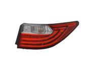 Replacement TYC 11 6545 00 1 Passenger Side Tail Light For 13 14 Lexus ES350