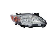 Replacement TYC 20 9195 00 1 Passenger Side Headlight For 11 12 Toyota Corolla