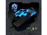 7D 2400DPI SUNT X8 Usb Optical PC Gaming Mouse 6 Buttons for CS CF WOW RAZER FPS