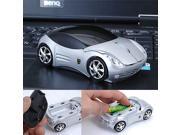 New 3D Ferrari 1200DPI Car Mouse Shape Usb Optical Wireless Mouse Gaming Mouse in Silver