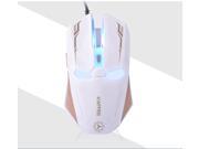 White NAFFEE Iron Man G5S 6 Buttons X3 Optical Wired Usb Professional Gaming Mouse 2400DPI 6D Auto Sleep Function Accurate and Reliable Sensor for PC Lapt