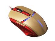 SunSonny T M30 Iron Man 3 Optical Wired USB Gaming Mouse 1800DPI 6D 6 Buttons X3 for Gamer PC Laptops Gold