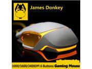 James Donkey JD112 2400DPI 8D Optical 6 Buttons Ergonomic Usb Cool Gaming Mouse in White