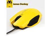 James Donkey JD112 2400DPI 8D Optical 6 Buttons Ergonomic Usb Cool Gaming Mouse in Yellow