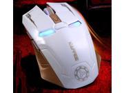 WHITE NAFFEE Iron Man G5 2.4GHz Wireless 2400DPI 6D 6 Buttons Optical Usb Dongle Cordless Gaming Mouse with Silence Buttons High Precision No Light Sensor