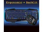 Aula BEFIRE Blue Ray Backlit Gaming Keyboard 7D 2000DPI Usb Gaming Mouse SET