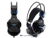 E 3LUE COBRA HS707 Blue Light Gaming Headphone Headsets Microphone for Gamer MSN Skype Facebook YouTube