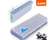 UrChoiceLtd® Ajazz Geek AK33 Backlit Usb Wired Gaming Mechanical Keyboard Blue Black Switches for Office Typists and Play Games Blue Switch White