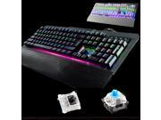 UrChoiceLtd® 2016 RuYiNiao K 26 Ergonomic Backlit Gaming Mechanical Keyboard USB Cable Attached with Key Cap Puller Fit104 Keys RGB LED w Blue Black Switch fo